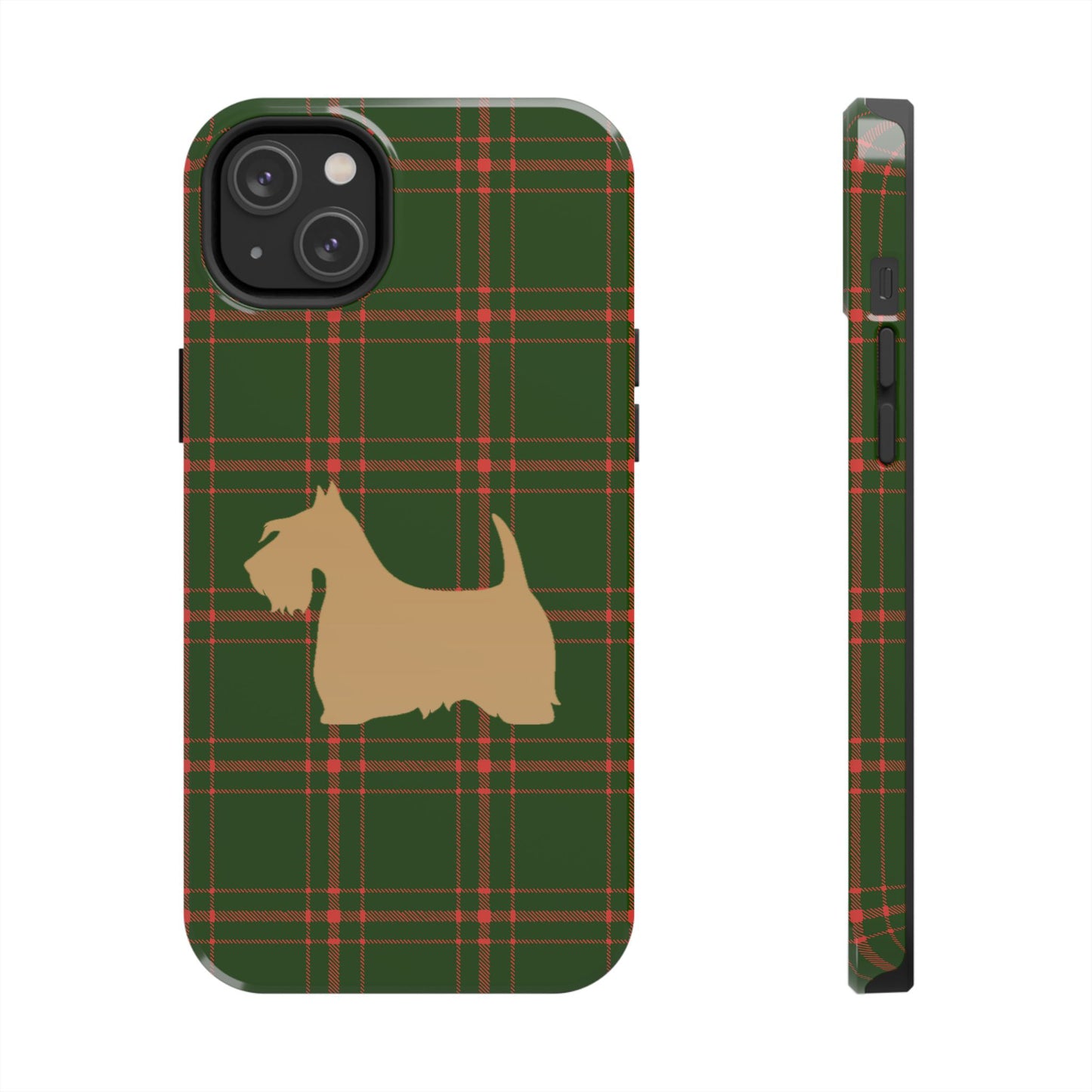 Scottish Terrier Phone Case, Tough Cases, Scottie Dog Phone Cover, Gift for Dog Lovers, Plaid Design