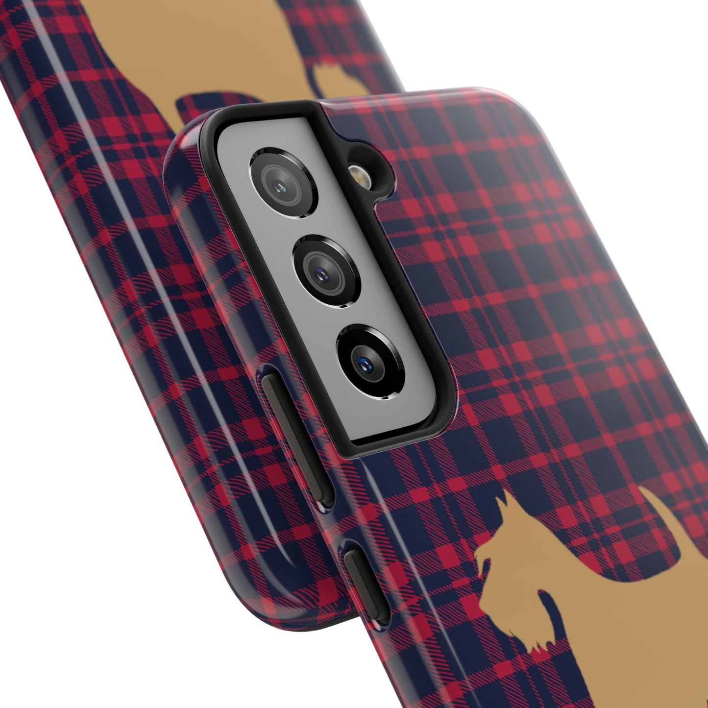 Scottish Terrier Phone Case, Tough Cases, Scottie Dog Phone Cover, Gift for Dog Lovers, Plaid Design