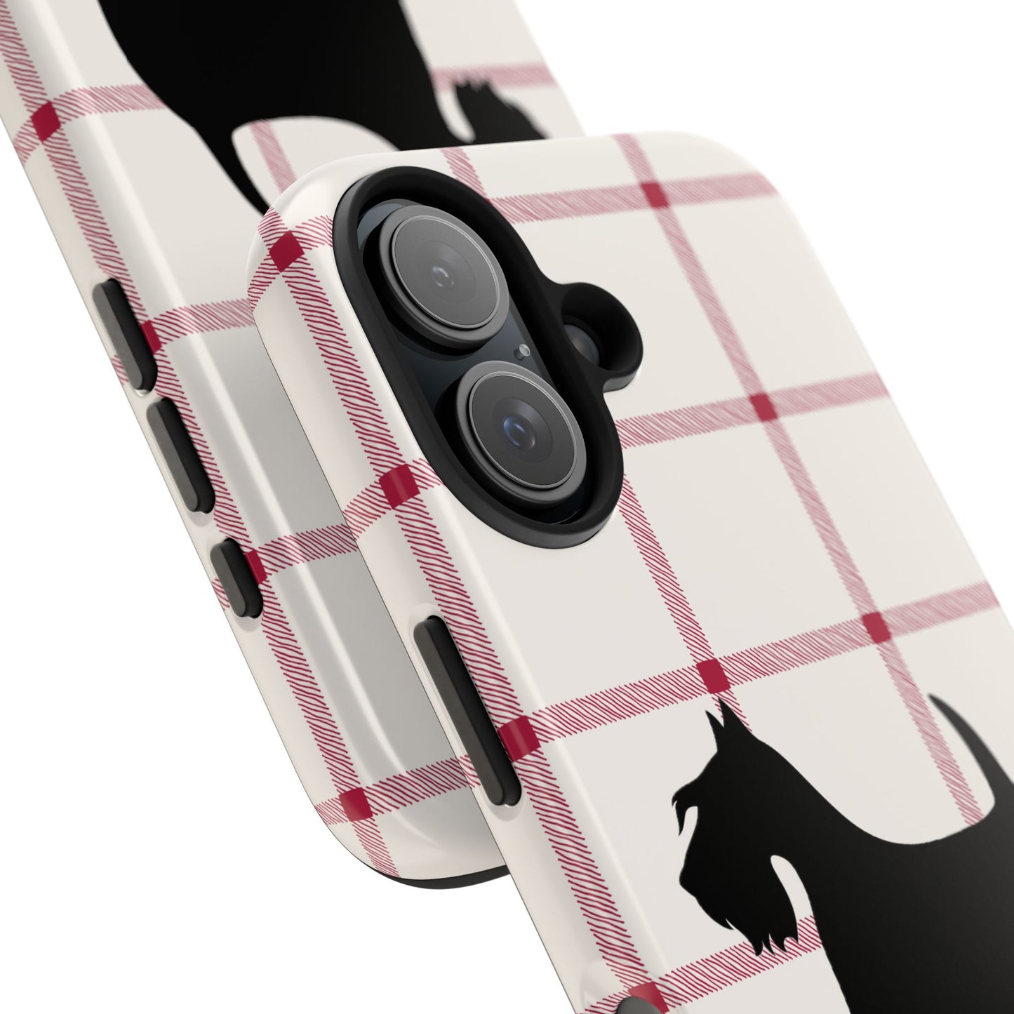 Scottish Terrier Phone Case, Tough Cases, Scottie Dog Phone Cover, Gift for Dog Lovers, Plaid Design