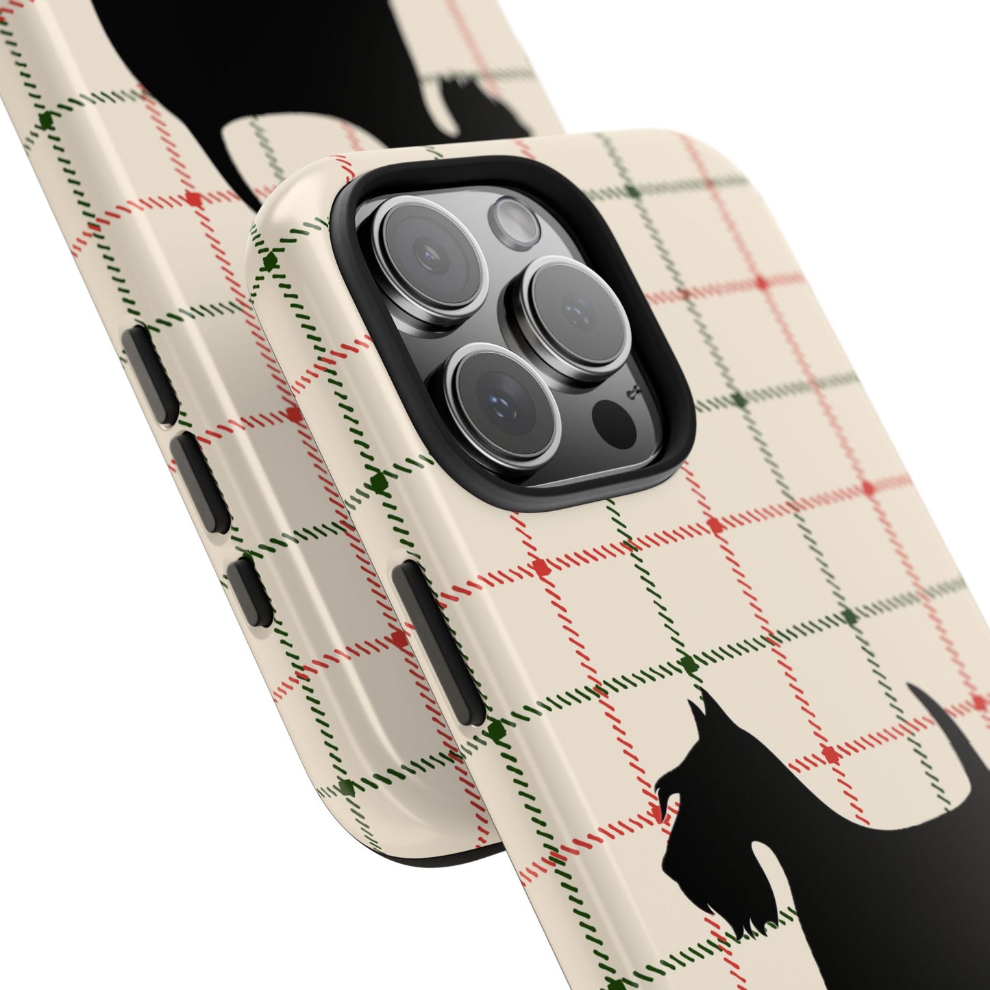 Scottish Terrier Phone Case, Tough Cases, Scottie Dog Phone Cover, Gift for Dog Lovers, Plaid Design