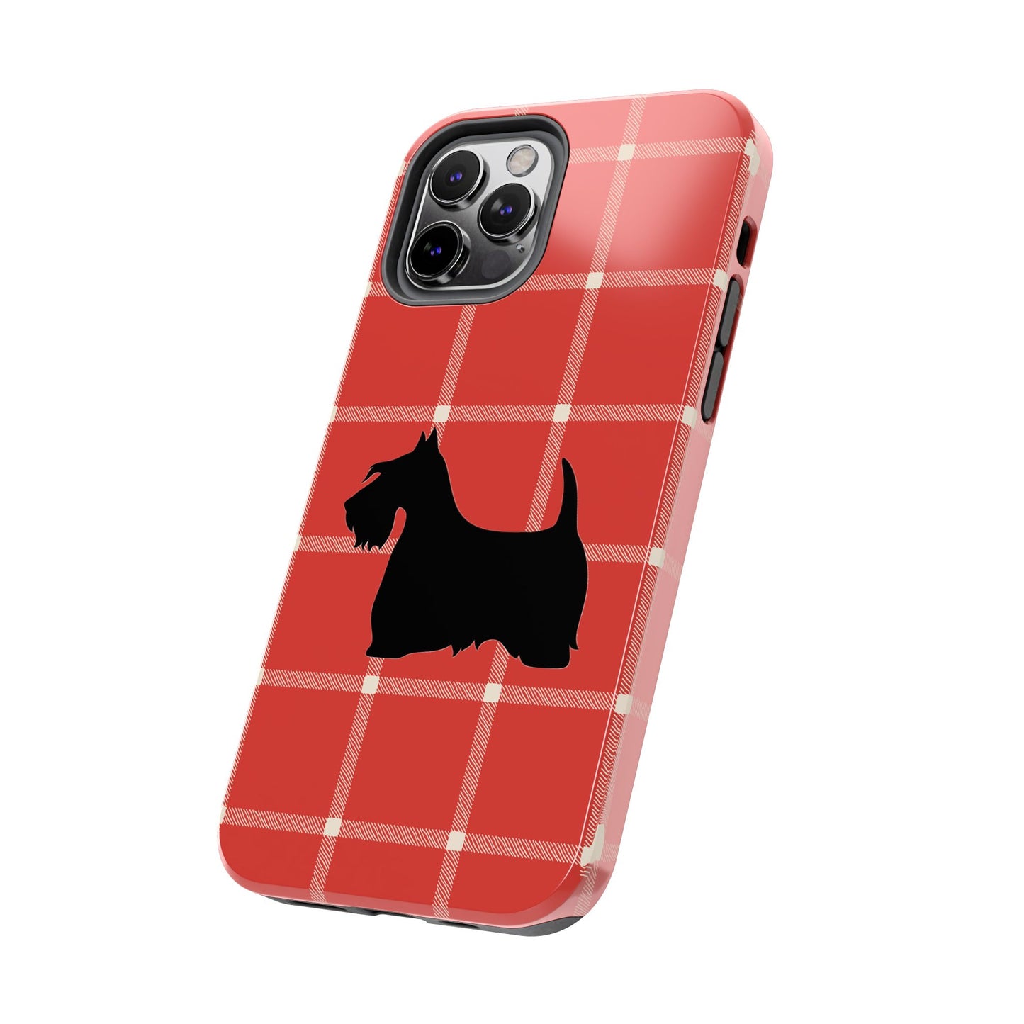 Scottish Terrier Phone Case, Tough Cases, Scottie Dog Phone Cover, Gift for Dog Lovers, Plaid Design