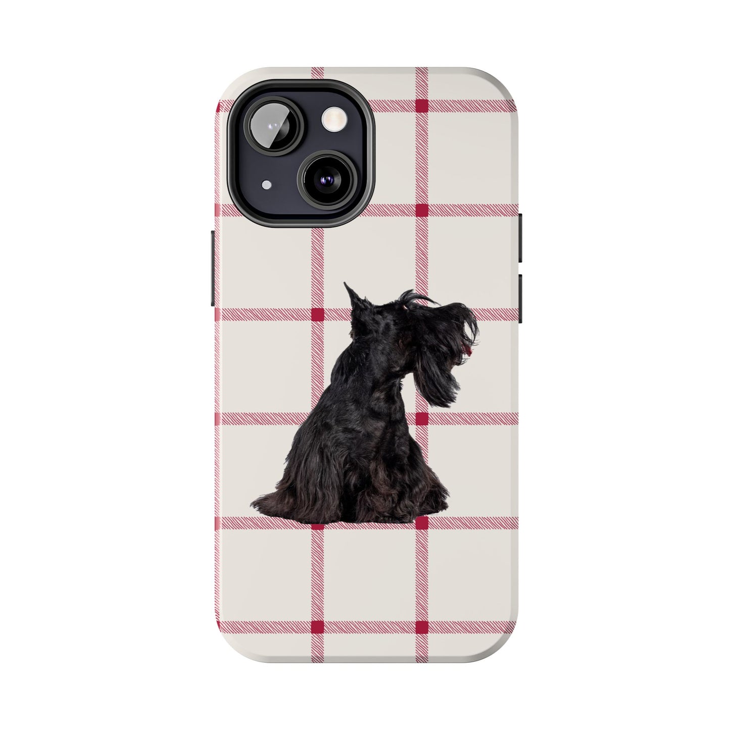 Scottish Terrier Phone Case, Tough Cases, Scottie Dog Phone Cover, Gift for Dog Lovers, Plaid Design