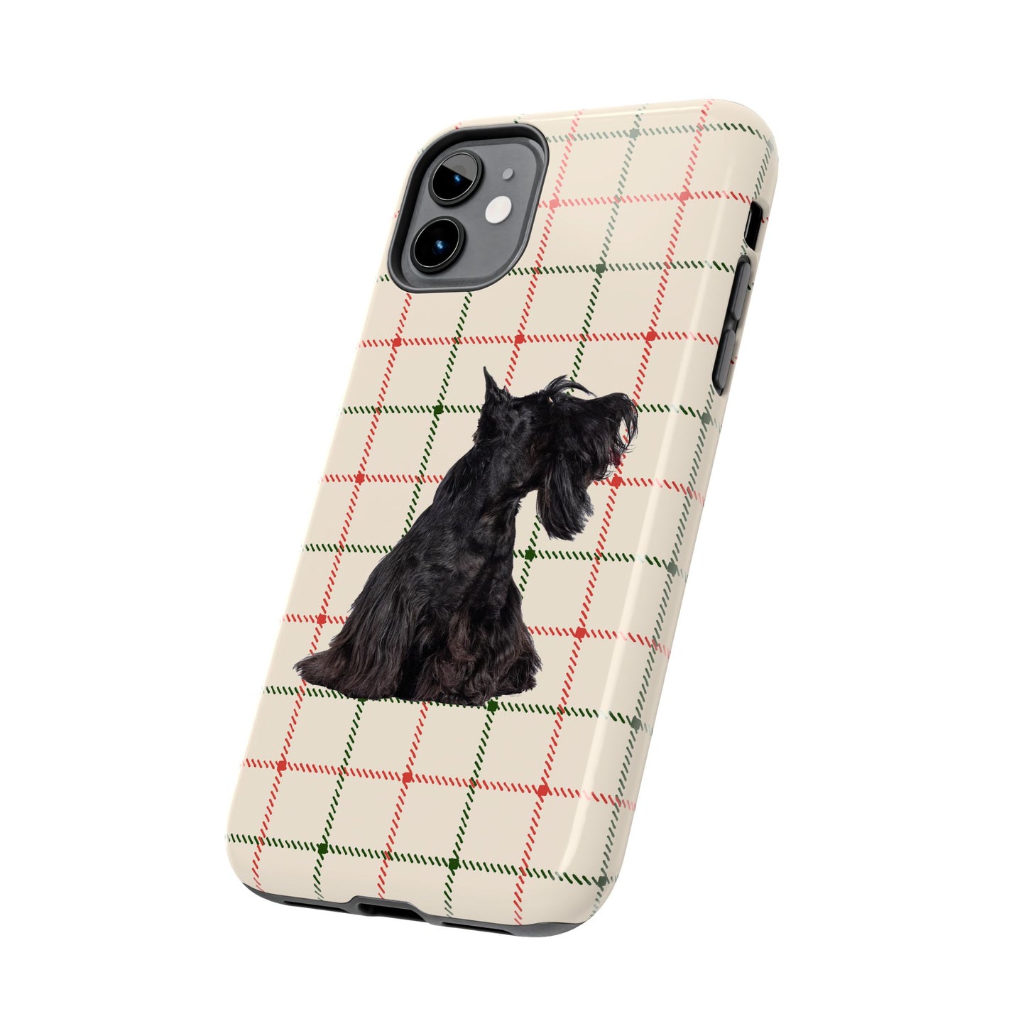 Scottish Terrier Phone Case, Tough Cases, Scottie Dog Phone Cover, Gift for Dog Lovers, Plaid Design