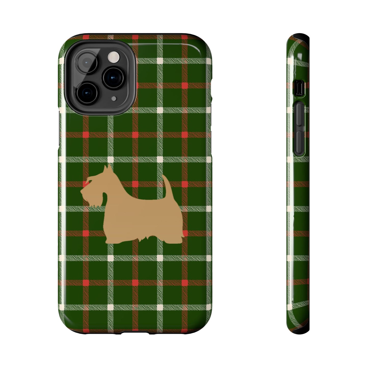 Scottish Terrier Phone Case, Tough Cases, Scottie Dog Phone Cover, Gift for Dog Lovers, Plaid Design
