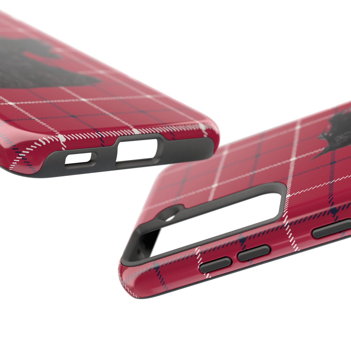 Scottish Terrier Phone Case, Tough Cases, Scottie Dog Phone Cover, Gift for Dog Lovers, Plaid Design