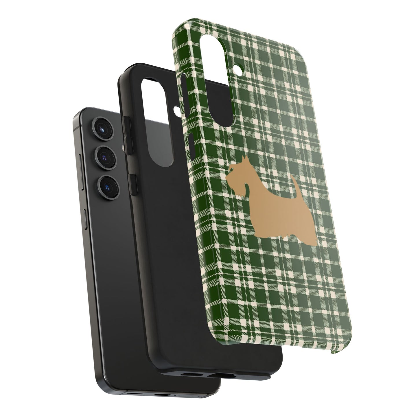 Scottish Terrier Phone Case, Tough Cases, Scottie Dog Phone Cover, Gift for Dog Lovers, Plaid Design