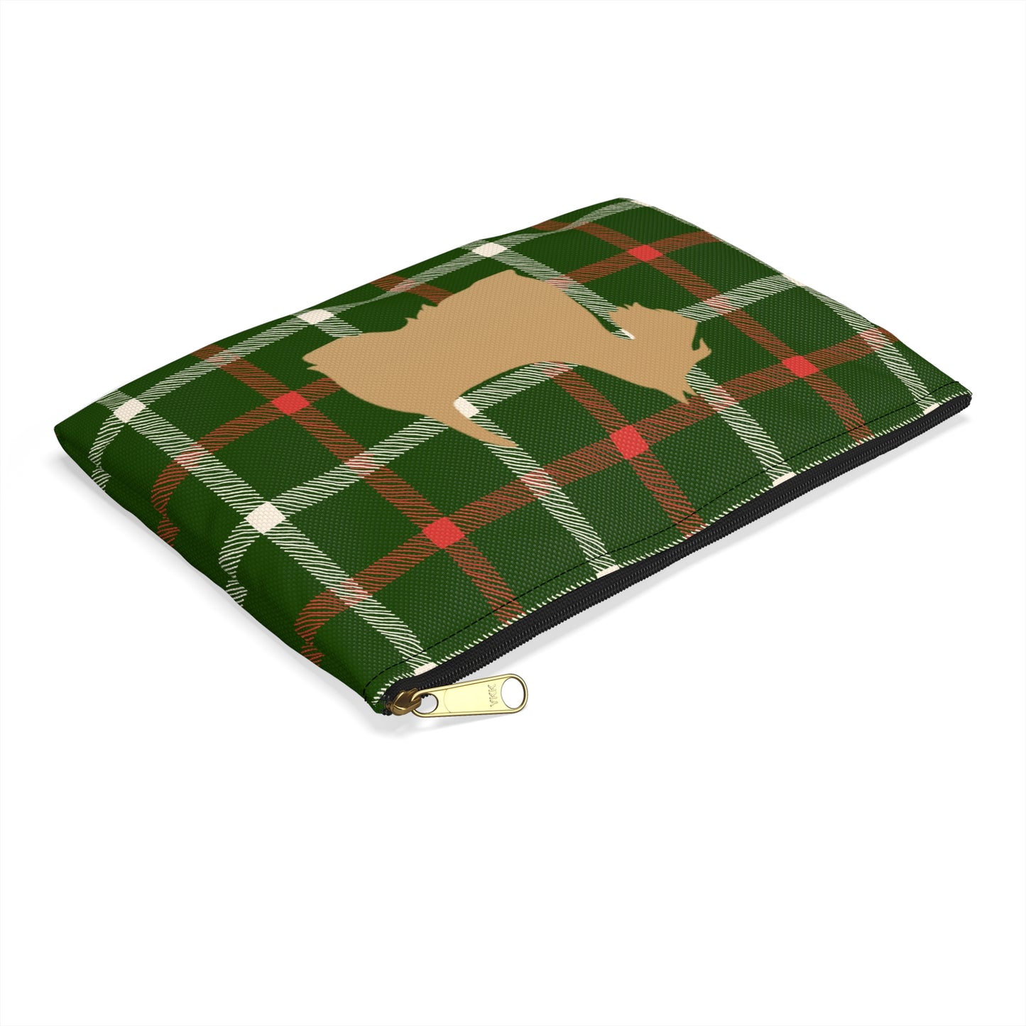 Scottish Terrier Accessory Pouch, Pet Lover Gift, Dog Travel Bag, Stylish Makeup Case, Plaid Organizer