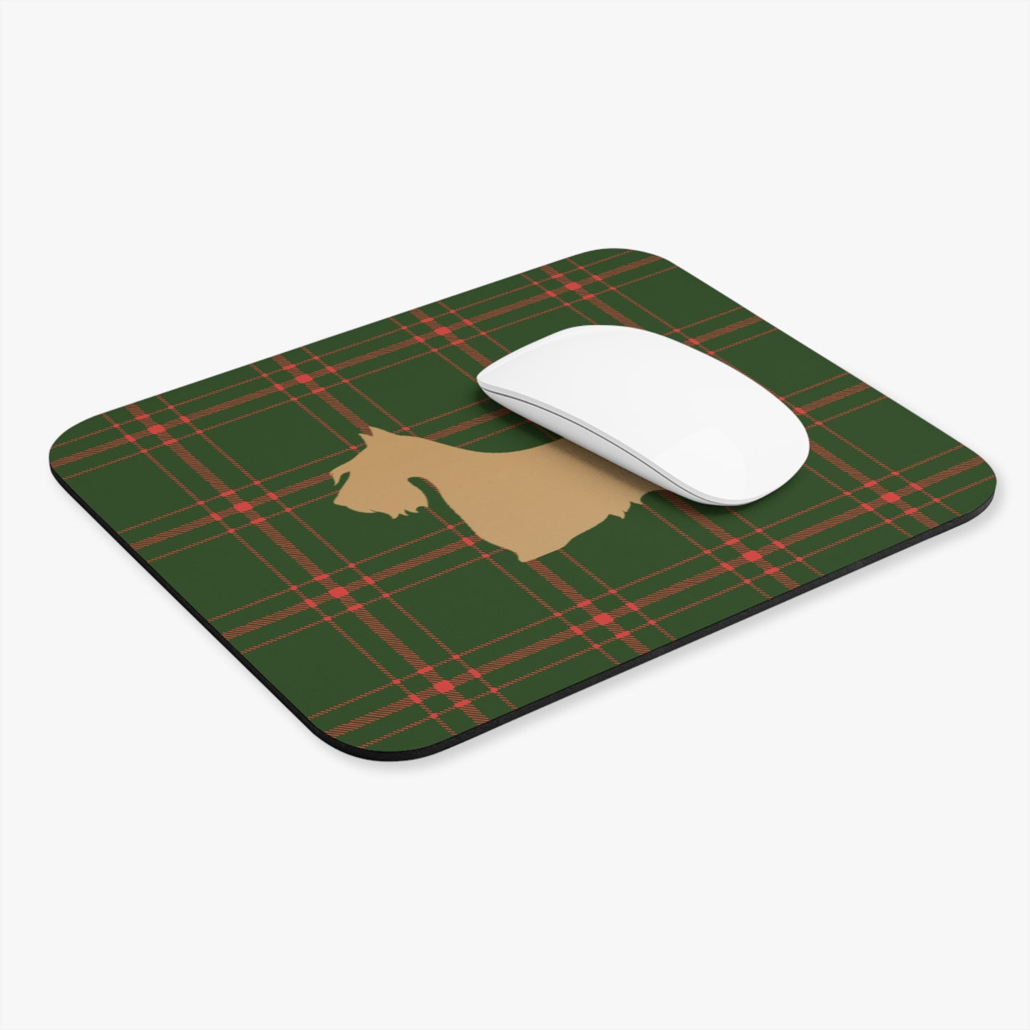 Scottish Terrier Plaid Dog Mouse Pad | Cute Dog Lover Gift | Office Decor | Stationery | Pet Themed Home Office Accessories | Animal Lover Merchandise