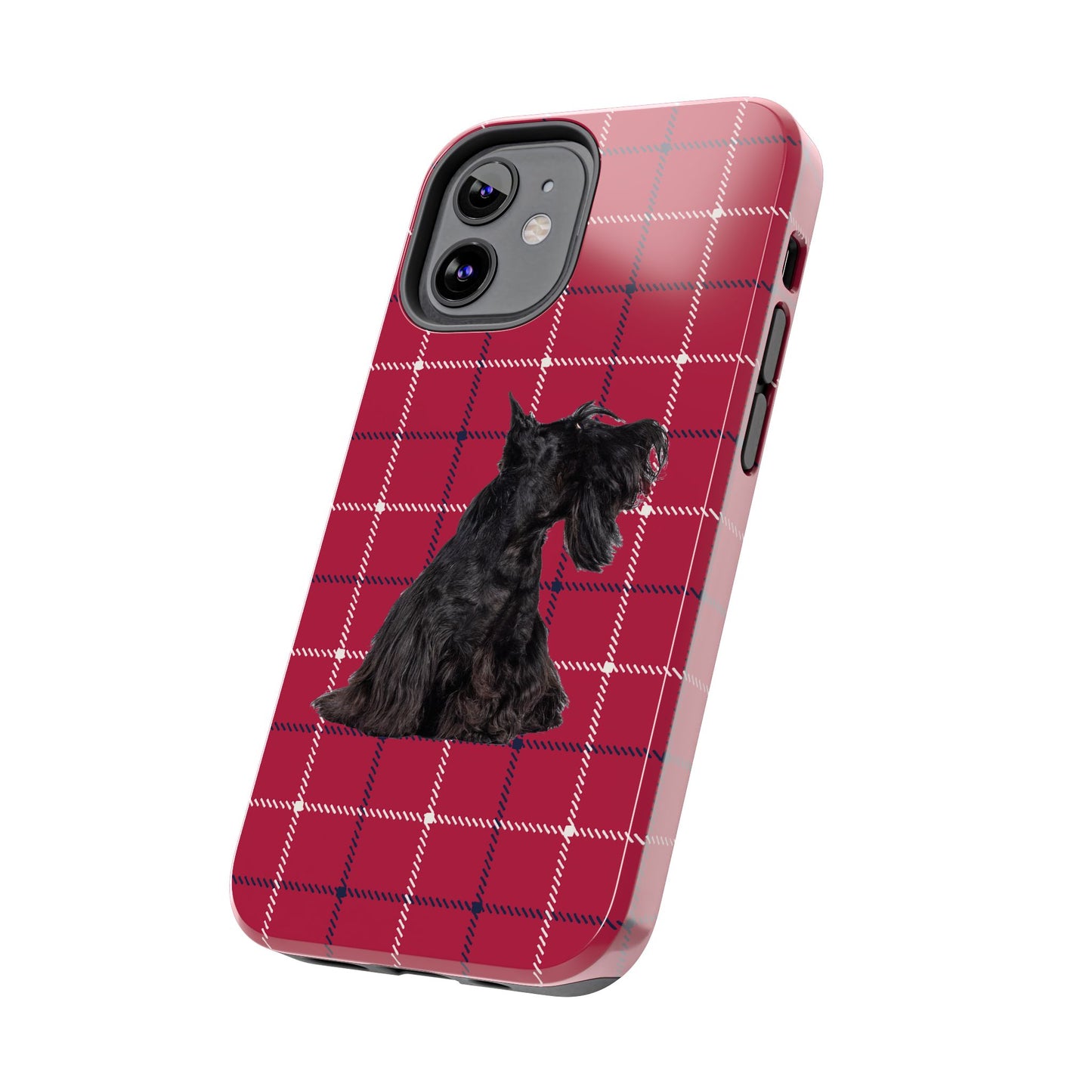 Scottish Terrier Phone Case, Tough Cases, Scottie Dog Phone Cover, Gift for Dog Lovers, Plaid Design