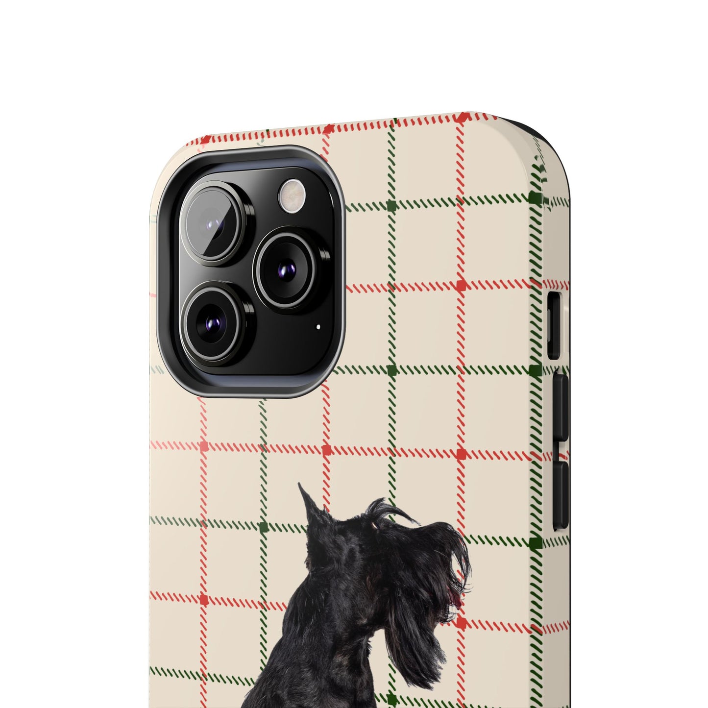 Scottish Terrier Phone Case, Tough Cases, Scottie Dog Phone Cover, Gift for Dog Lovers, Plaid Design