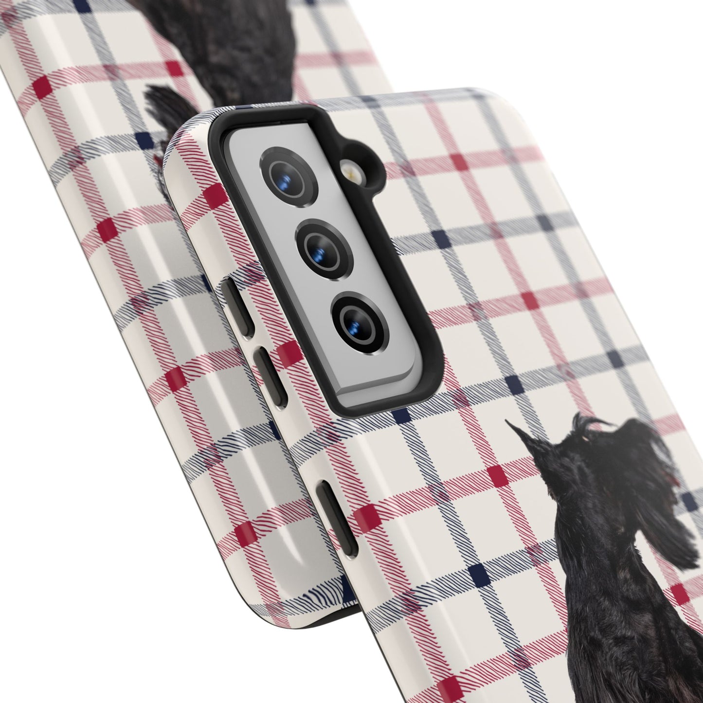 Scottish Terrier Phone Case, Tough Cases, Scottie Dog Phone Cover, Gift for Dog Lovers, Plaid Design