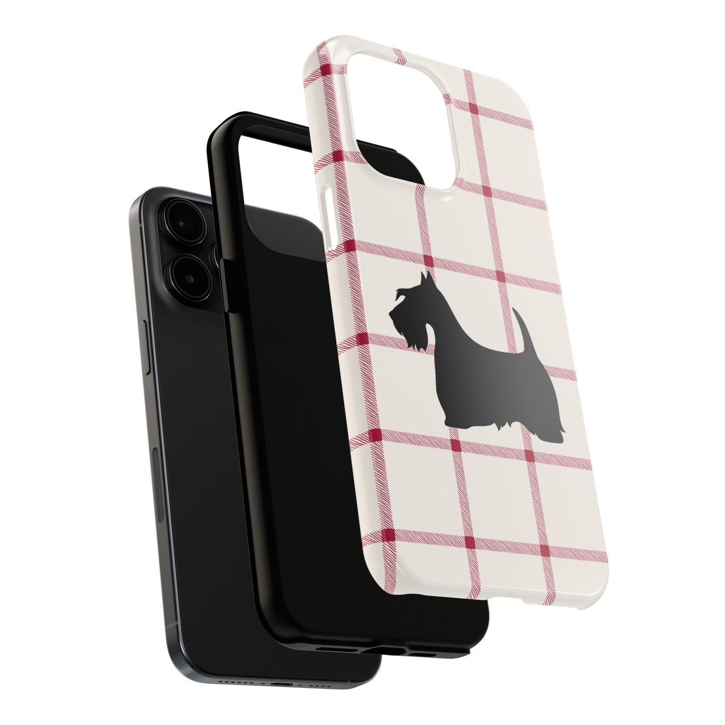 Scottish Terrier Phone Case, Tough Cases, Scottie Dog Phone Cover, Gift for Dog Lovers, Plaid Design