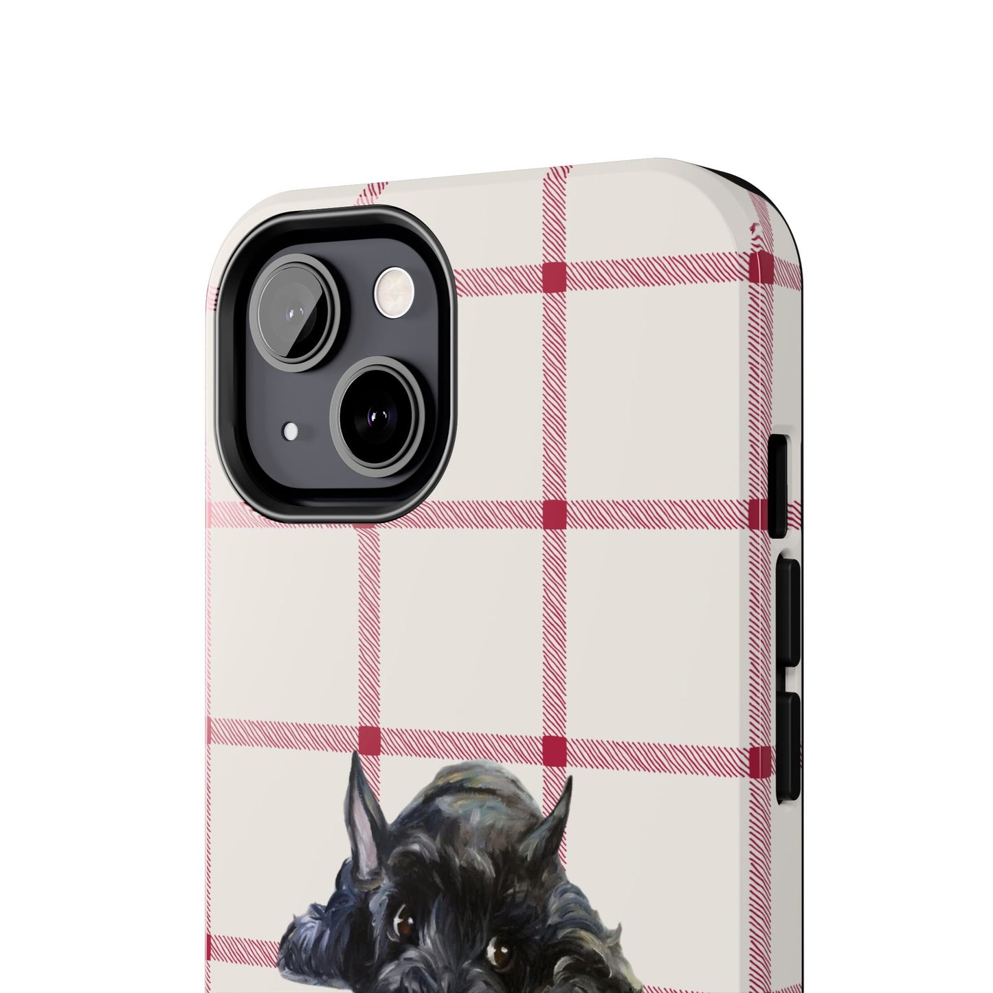 Scottish Terrier Phone Case, Tough Cases, Scottie Dog Phone Cover, Gift for Dog Lovers, Plaid Design