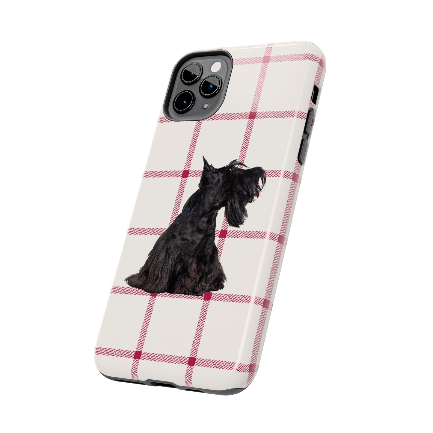 Scottish Terrier Phone Case, Tough Cases, Scottie Dog Phone Cover, Gift for Dog Lovers, Plaid Design