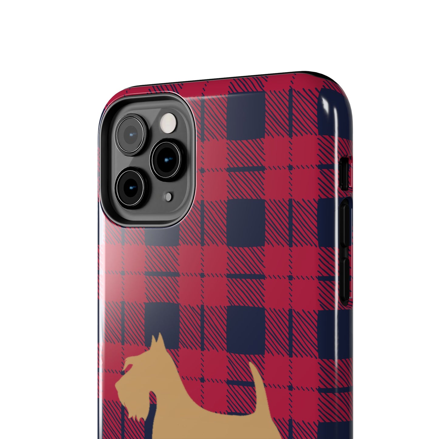 Scottish Terrier Phone Case, Tough Cases, Scottie Dog Phone Cover, Gift for Dog Lovers, Plaid Design