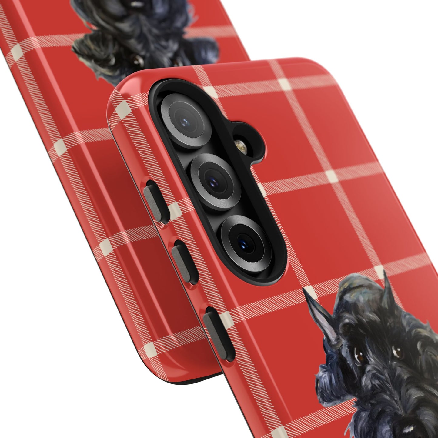 Scottish Terrier Phone Case, Tough Cases, Scottie Dog Phone Cover, Gift for Dog Lovers, Plaid Design