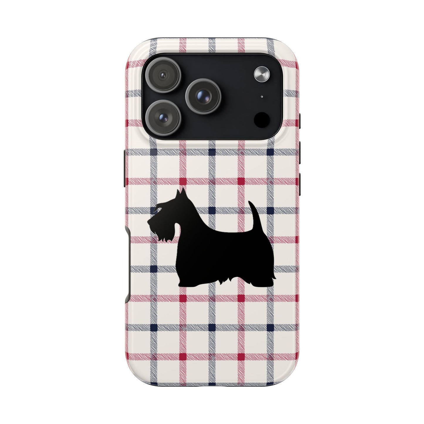 Scottish Terrier Phone Case, Tough Cases, Scottie Dog Phone Cover, Gift for Dog Lovers, Plaid Design