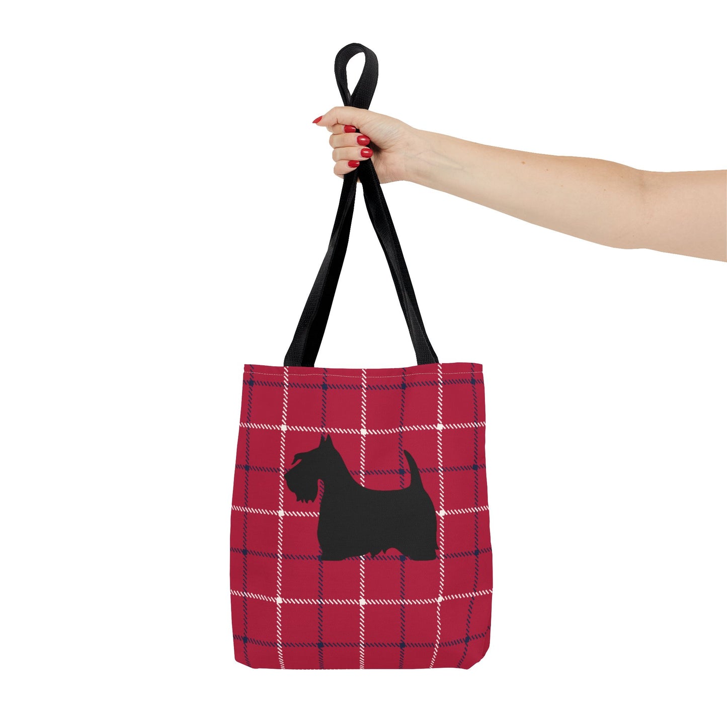 Plaid Scottish Terrier Tote Bag, Stylish Carryall for Pet Lovers, Perfect for Shopping, Beach Days, Teachers, Gifts, All-Occasion Bag