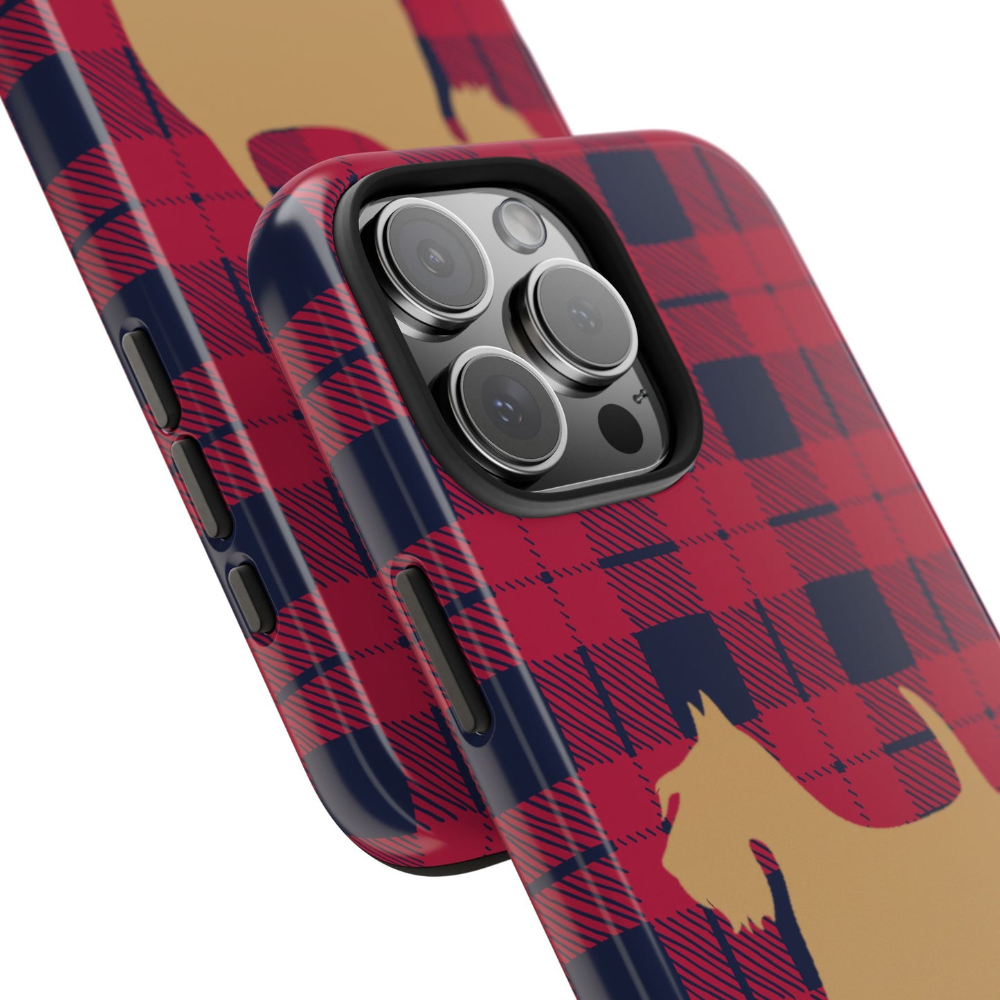 Scottish Terrier Phone Case, Tough Cases, Scottie Dog Phone Cover, Gift for Dog Lovers, Plaid Design