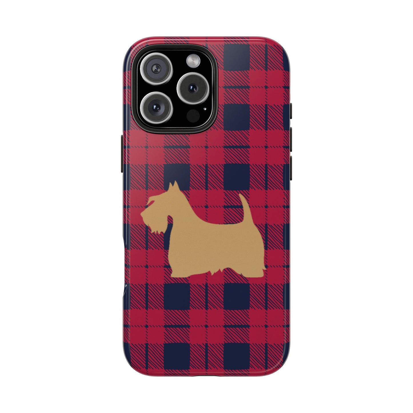 Scottish Terrier Phone Case, Tough Cases, Scottie Dog Phone Cover, Gift for Dog Lovers, Plaid Design