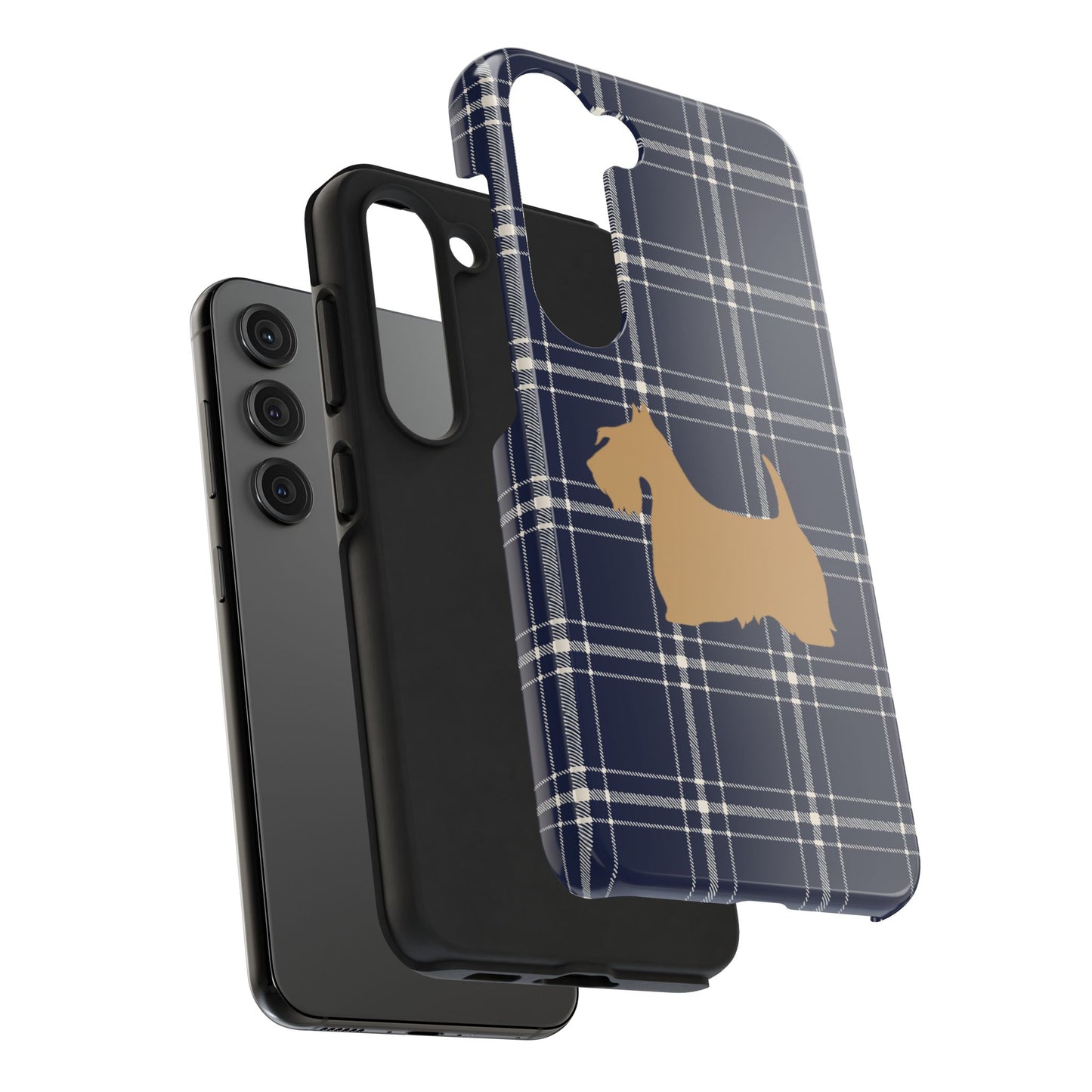 Scottish Terrier Phone Case, Tough Cases, Scottie Dog Phone Cover, Gift for Dog Lovers, Plaid Design