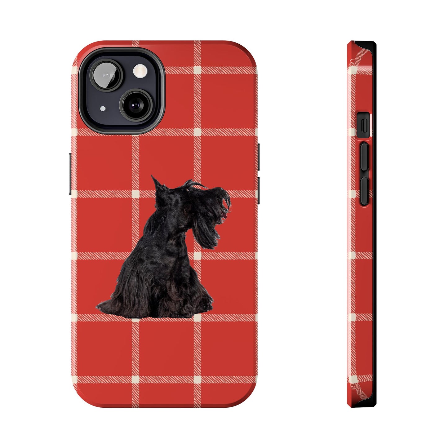 Scottish Terrier Phone Case, Tough Cases, Scottie Dog Phone Cover, Gift for Dog Lovers, Plaid Design