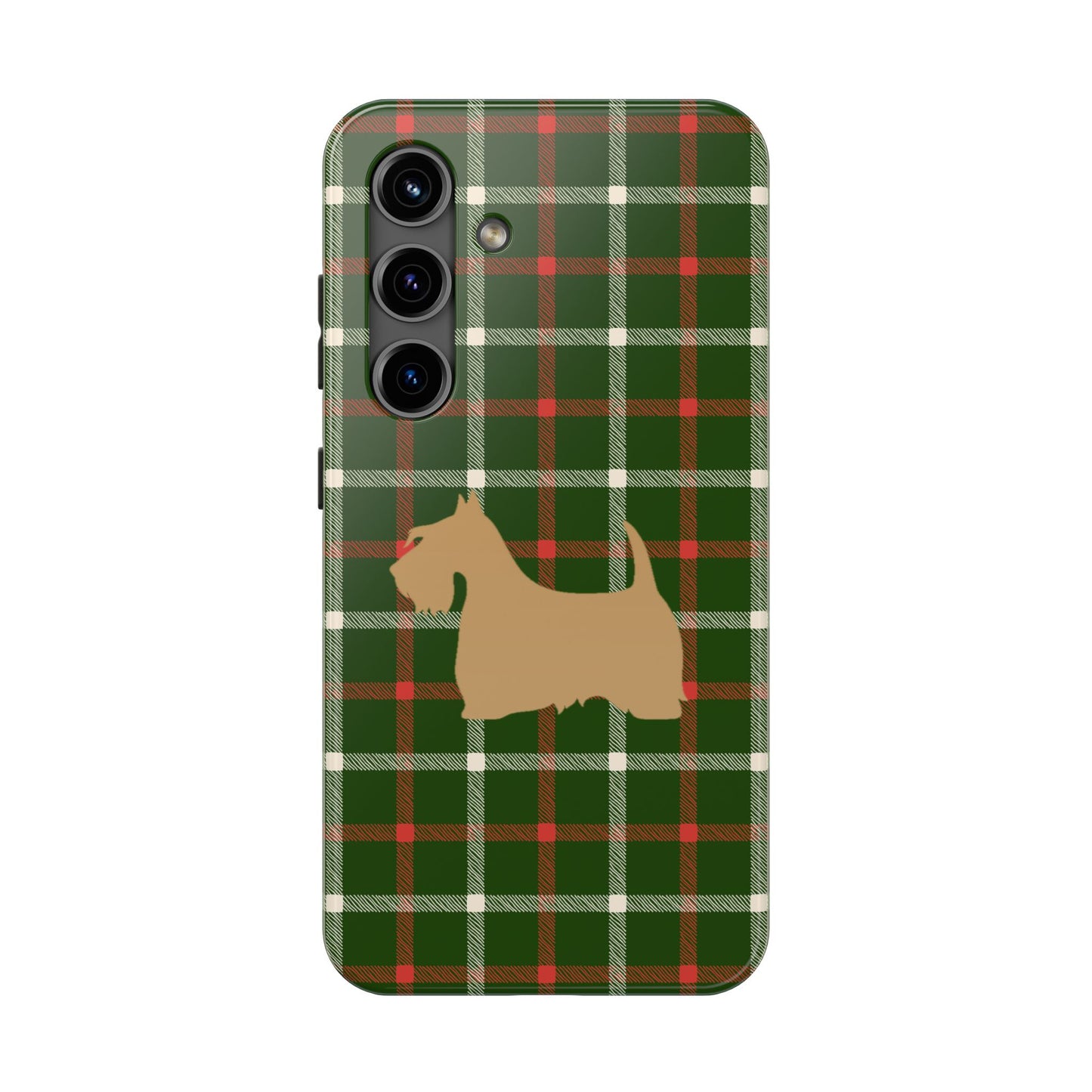 Scottish Terrier Phone Case, Tough Cases, Scottie Dog Phone Cover, Gift for Dog Lovers, Plaid Design