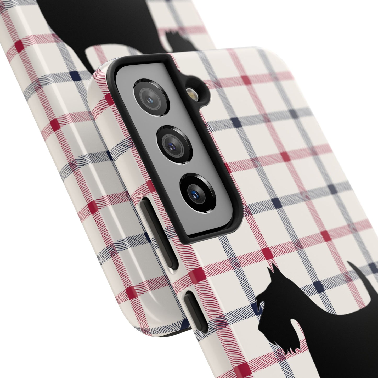 Scottish Terrier Phone Case, Tough Cases, Scottie Dog Phone Cover, Gift for Dog Lovers, Plaid Design