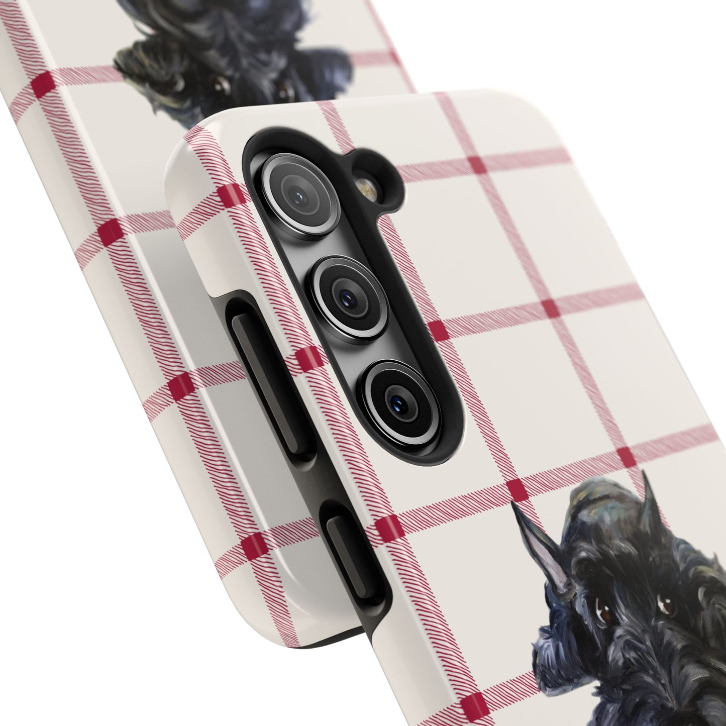 Scottish Terrier Phone Case, Tough Cases, Scottie Dog Phone Cover, Gift for Dog Lovers, Plaid Design