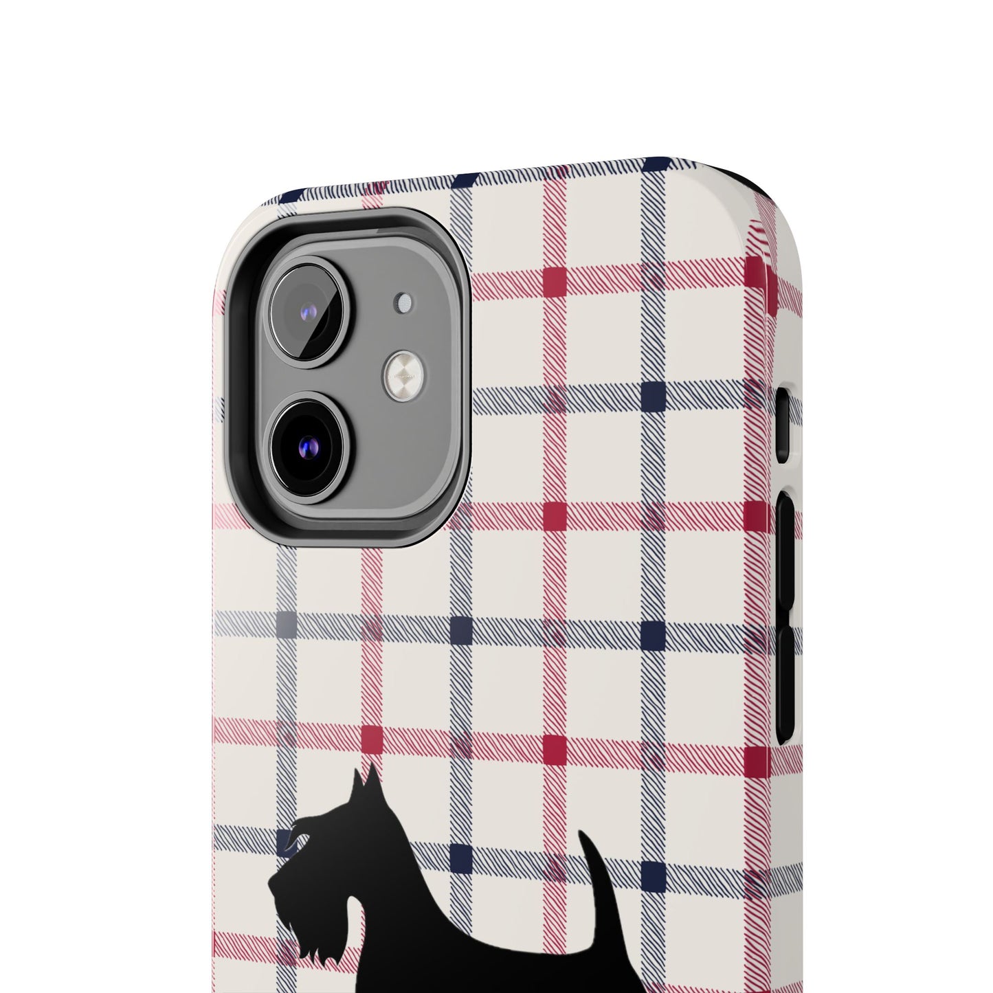 Scottish Terrier Phone Case, Tough Cases, Scottie Dog Phone Cover, Gift for Dog Lovers, Plaid Design