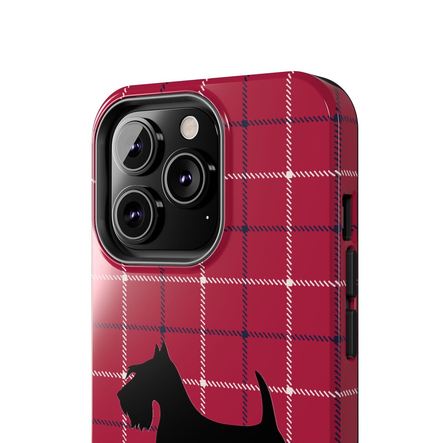 Scottish Terrier Phone Case, Tough Cases, Scottie Dog Phone Cover, Gift for Dog Lovers, Plaid Design