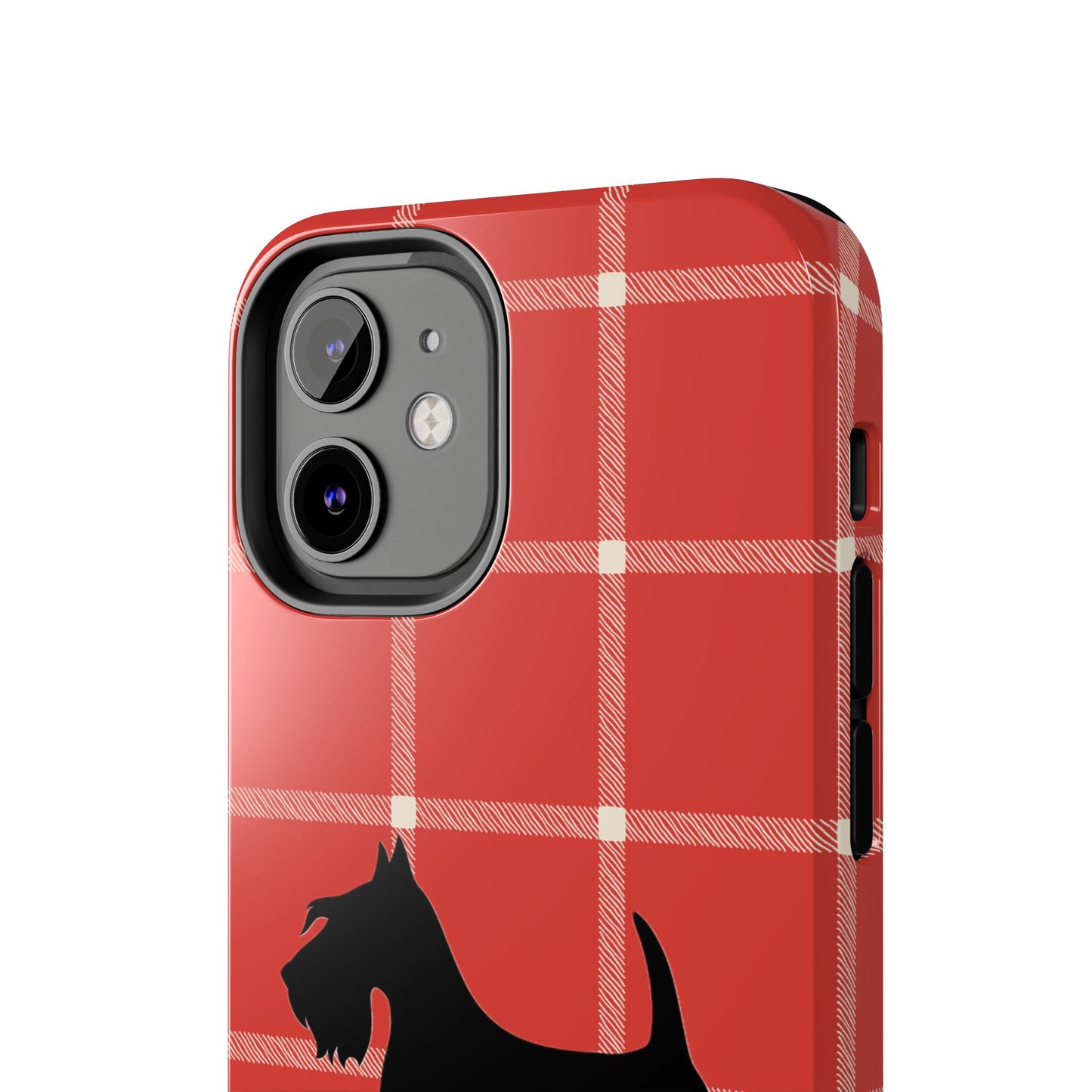 Scottish Terrier Phone Case, Tough Cases, Scottie Dog Phone Cover, Gift for Dog Lovers, Plaid Design
