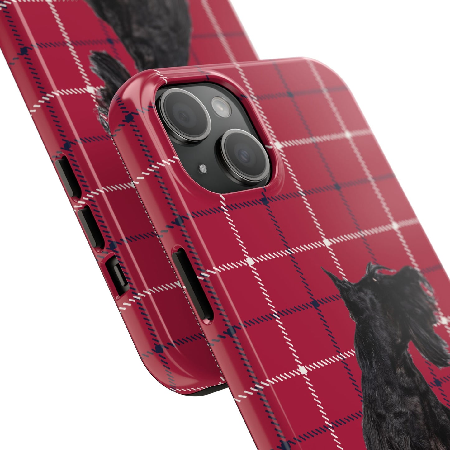 Scottish Terrier Phone Case, Tough Cases, Scottie Dog Phone Cover, Gift for Dog Lovers, Plaid Design