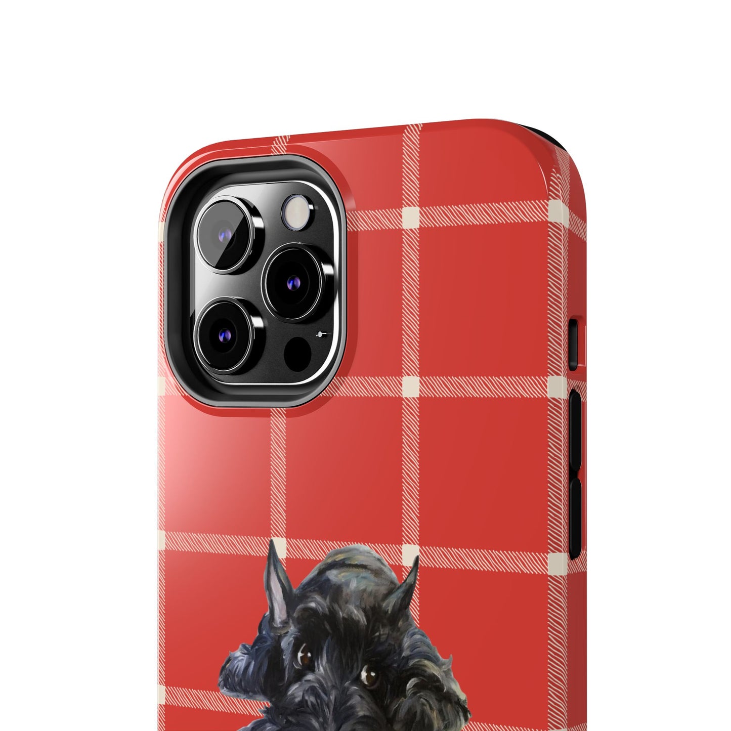Scottish Terrier Phone Case, Tough Cases, Scottie Dog Phone Cover, Gift for Dog Lovers, Plaid Design