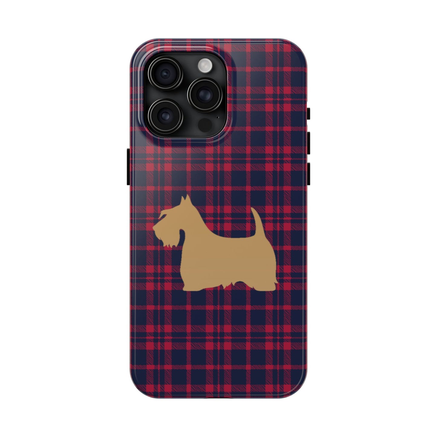 Scottish Terrier Phone Case, Tough Cases, Scottie Dog Phone Cover, Gift for Dog Lovers, Plaid Design