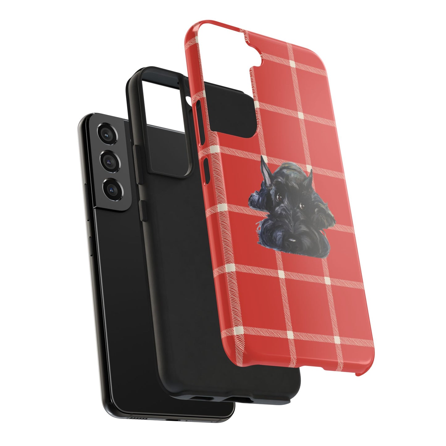 Scottish Terrier Phone Case, Tough Cases, Scottie Dog Phone Cover, Gift for Dog Lovers, Plaid Design