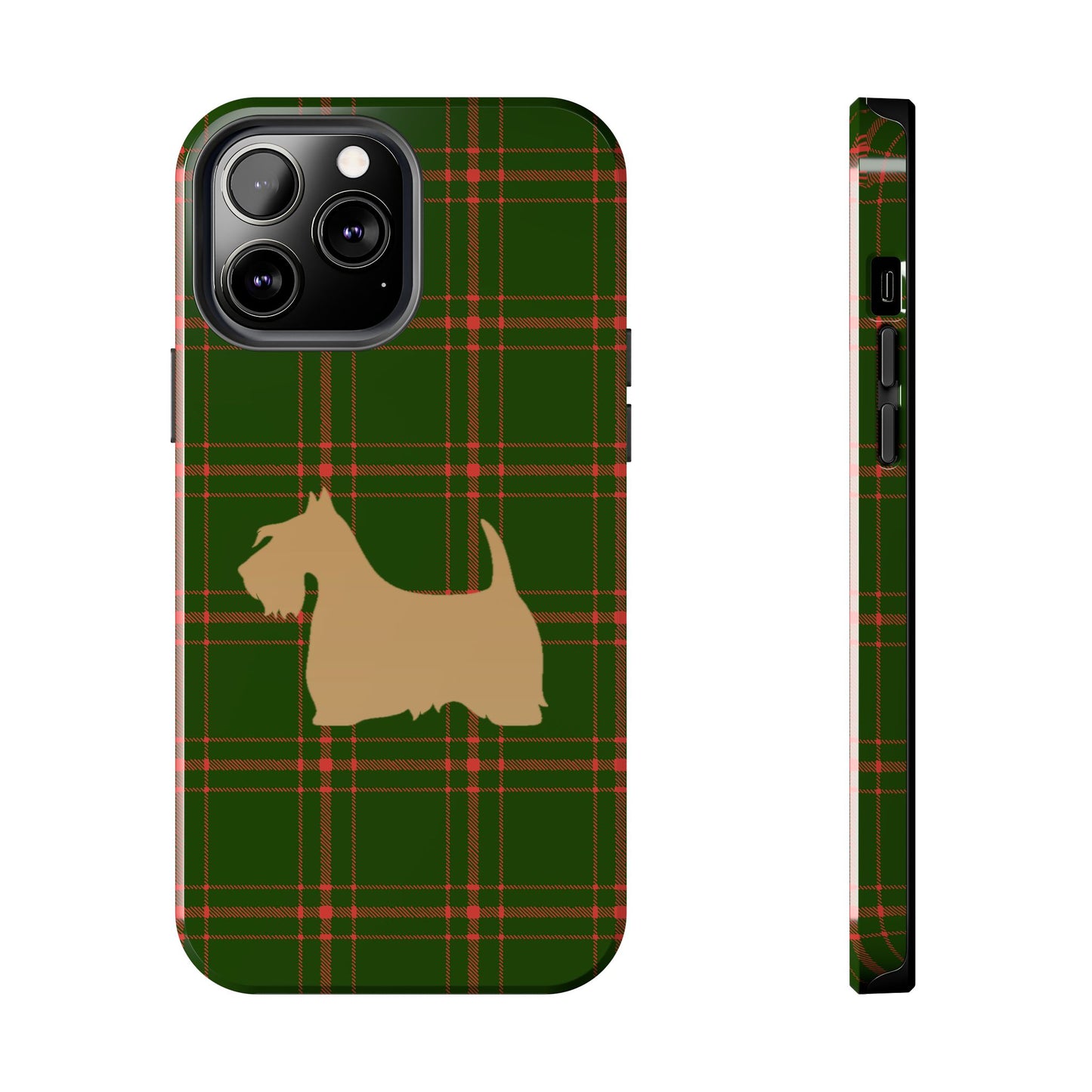 Scottish Terrier Phone Case, Tough Cases, Scottie Dog Phone Cover, Gift for Dog Lovers, Plaid Design