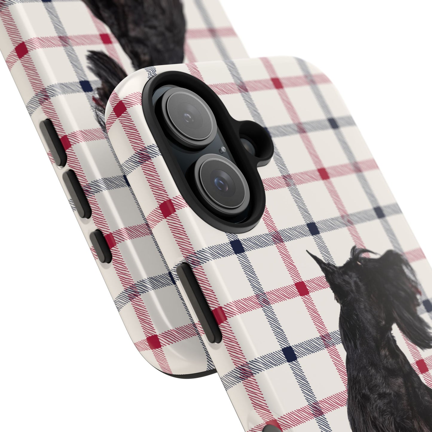 Scottish Terrier Phone Case, Tough Cases, Scottie Dog Phone Cover, Gift for Dog Lovers, Plaid Design
