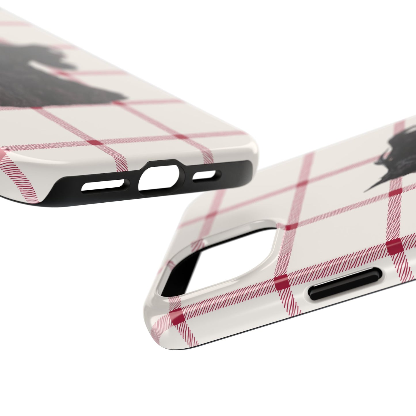 Scottish Terrier Phone Case, Tough Cases, Scottie Dog Phone Cover, Gift for Dog Lovers, Plaid Design