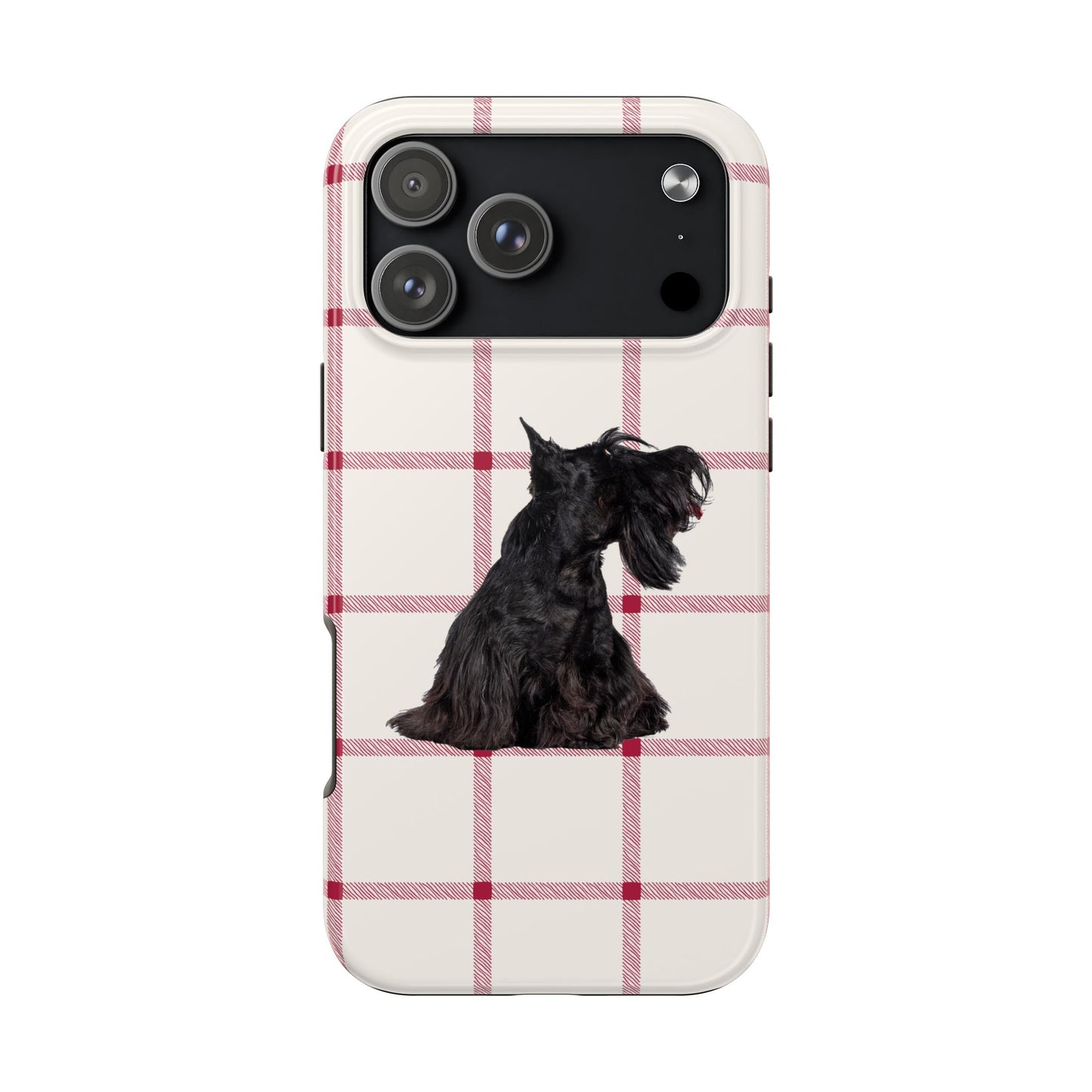 Scottish Terrier Phone Case, Tough Cases, Scottie Dog Phone Cover, Gift for Dog Lovers, Plaid Design