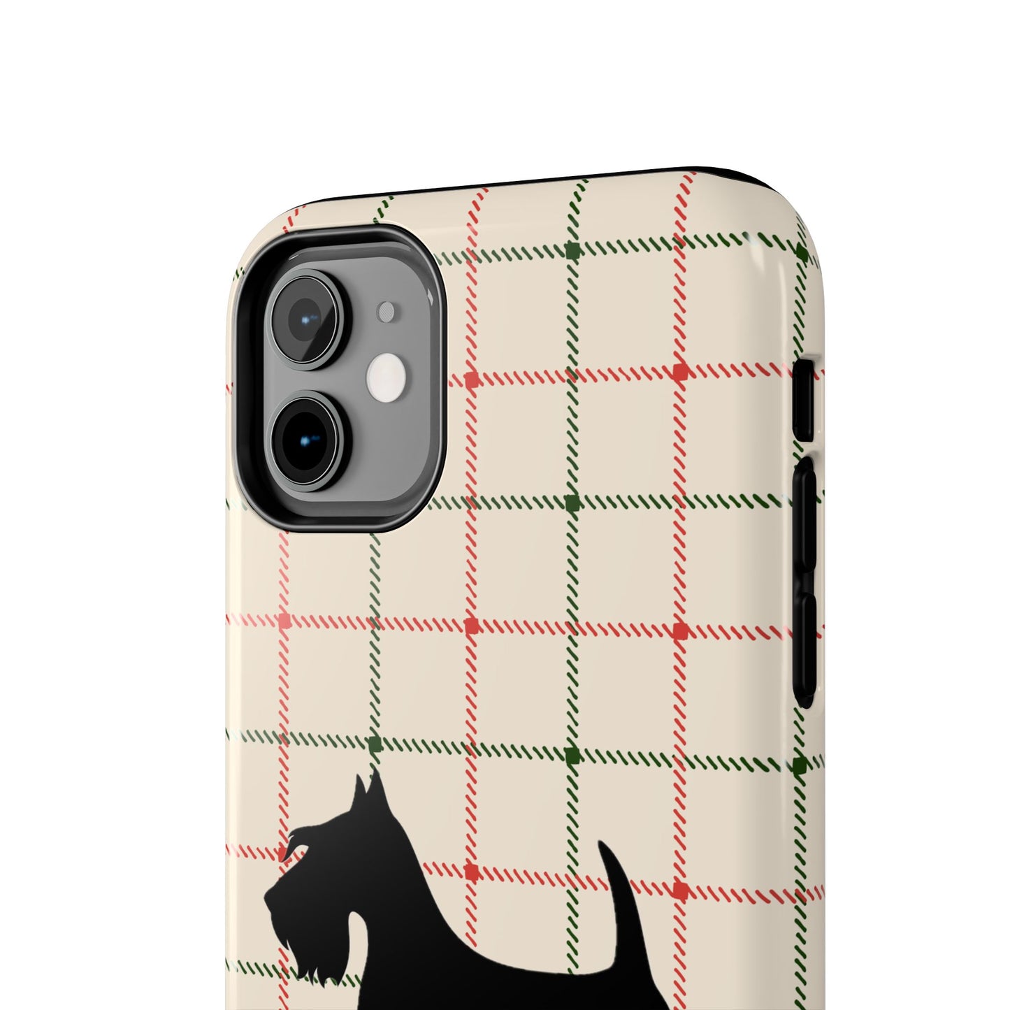 Scottish Terrier Phone Case, Tough Cases, Scottie Dog Phone Cover, Gift for Dog Lovers, Plaid Design