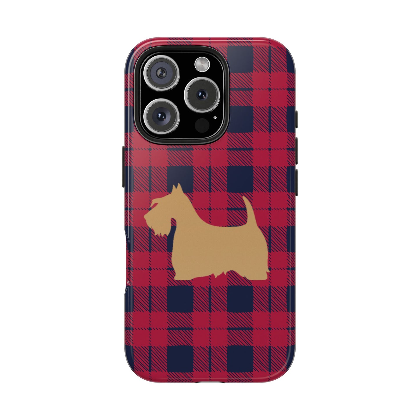 Scottish Terrier Phone Case, Tough Cases, Scottie Dog Phone Cover, Gift for Dog Lovers, Plaid Design