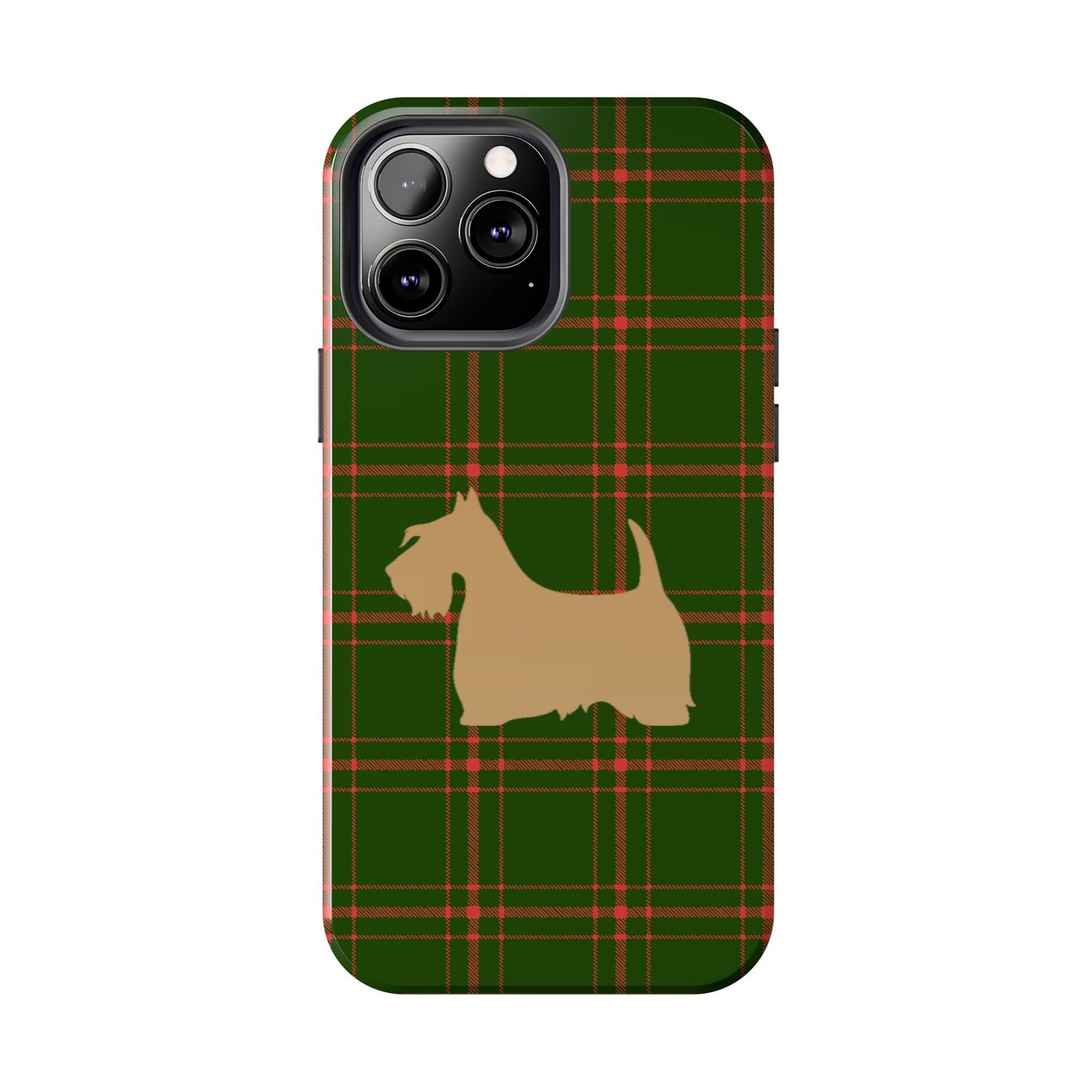 Scottish Terrier Phone Case, Tough Cases, Scottie Dog Phone Cover, Gift for Dog Lovers, Plaid Design