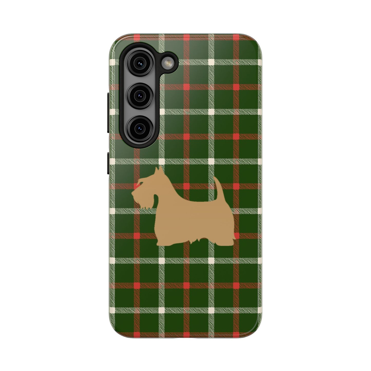 Scottish Terrier Phone Case, Tough Cases, Scottie Dog Phone Cover, Gift for Dog Lovers, Plaid Design