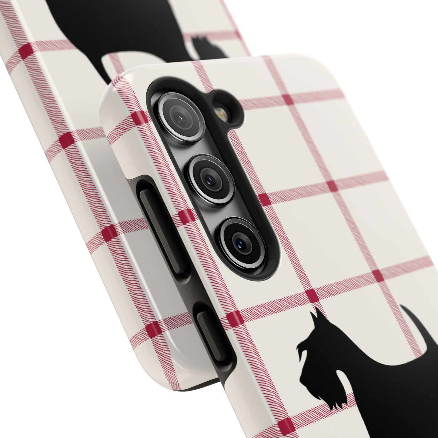 Scottish Terrier Phone Case, Tough Cases, Scottie Dog Phone Cover, Gift for Dog Lovers, Plaid Design