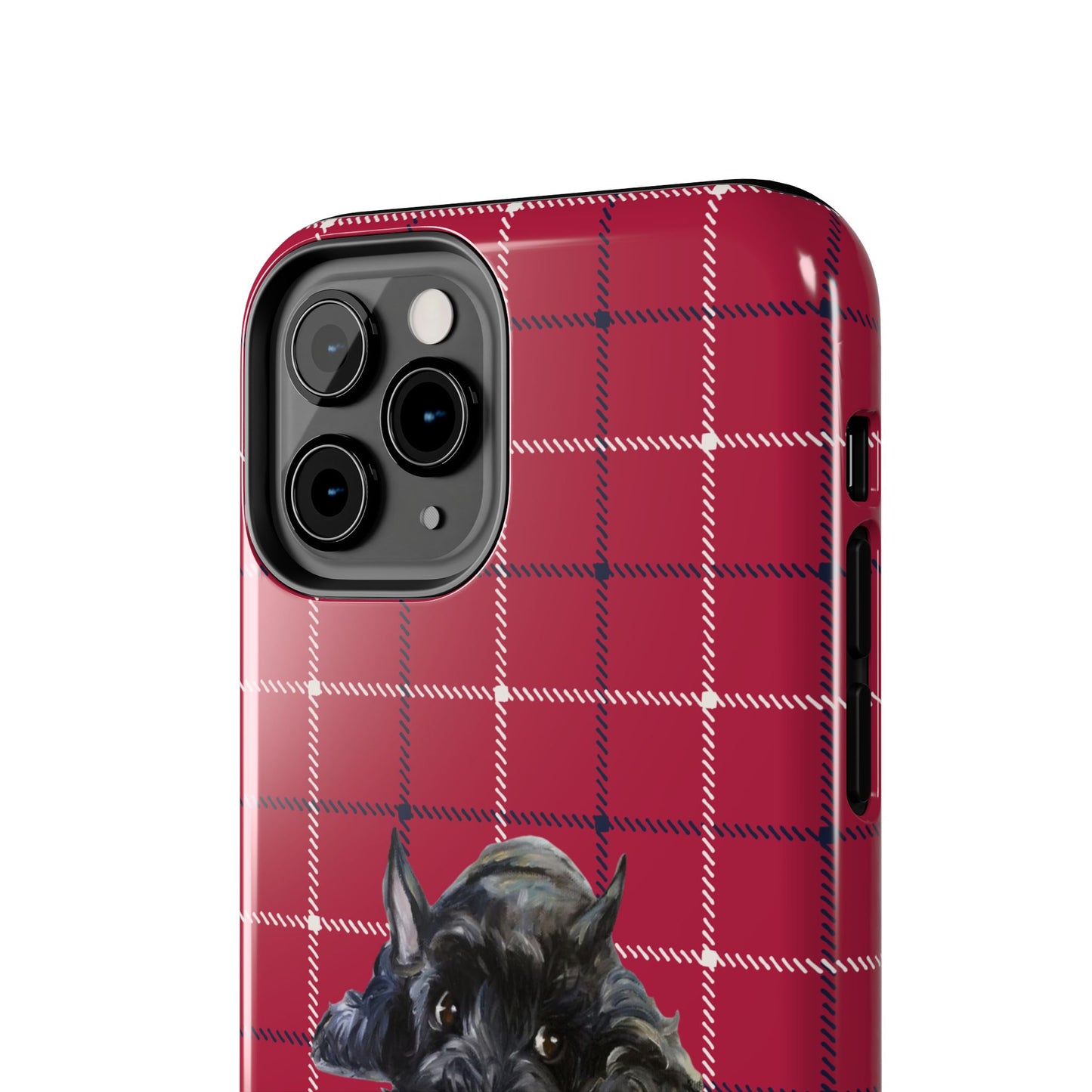 Scottish Terrier Phone Case, Tough Cases, Scottie Dog Phone Cover, Gift for Dog Lovers, Plaid Design