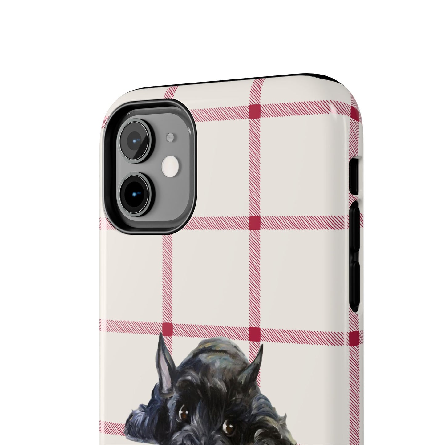 Scottish Terrier Phone Case, Tough Cases, Scottie Dog Phone Cover, Gift for Dog Lovers, Plaid Design