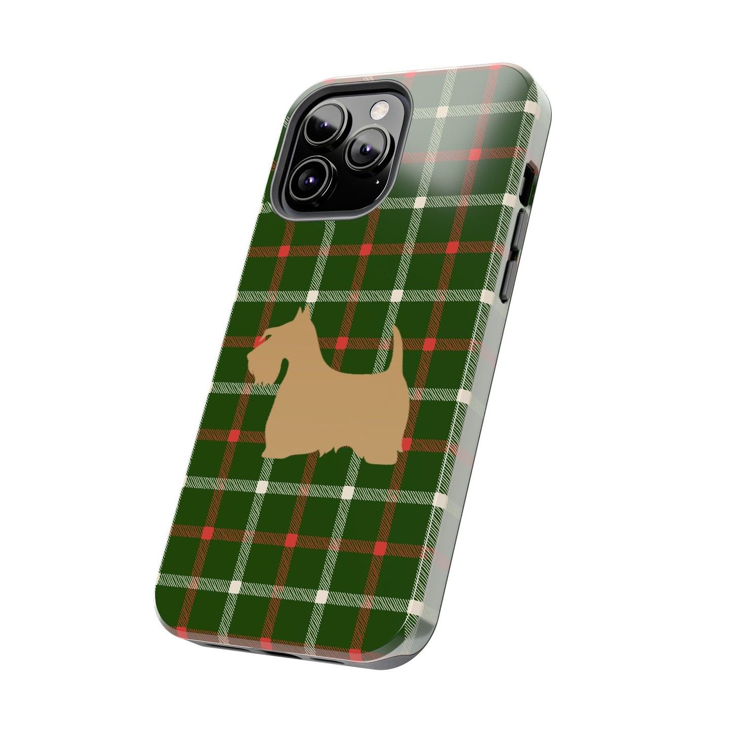Scottish Terrier Phone Case, Tough Cases, Scottie Dog Phone Cover, Gift for Dog Lovers, Plaid Design