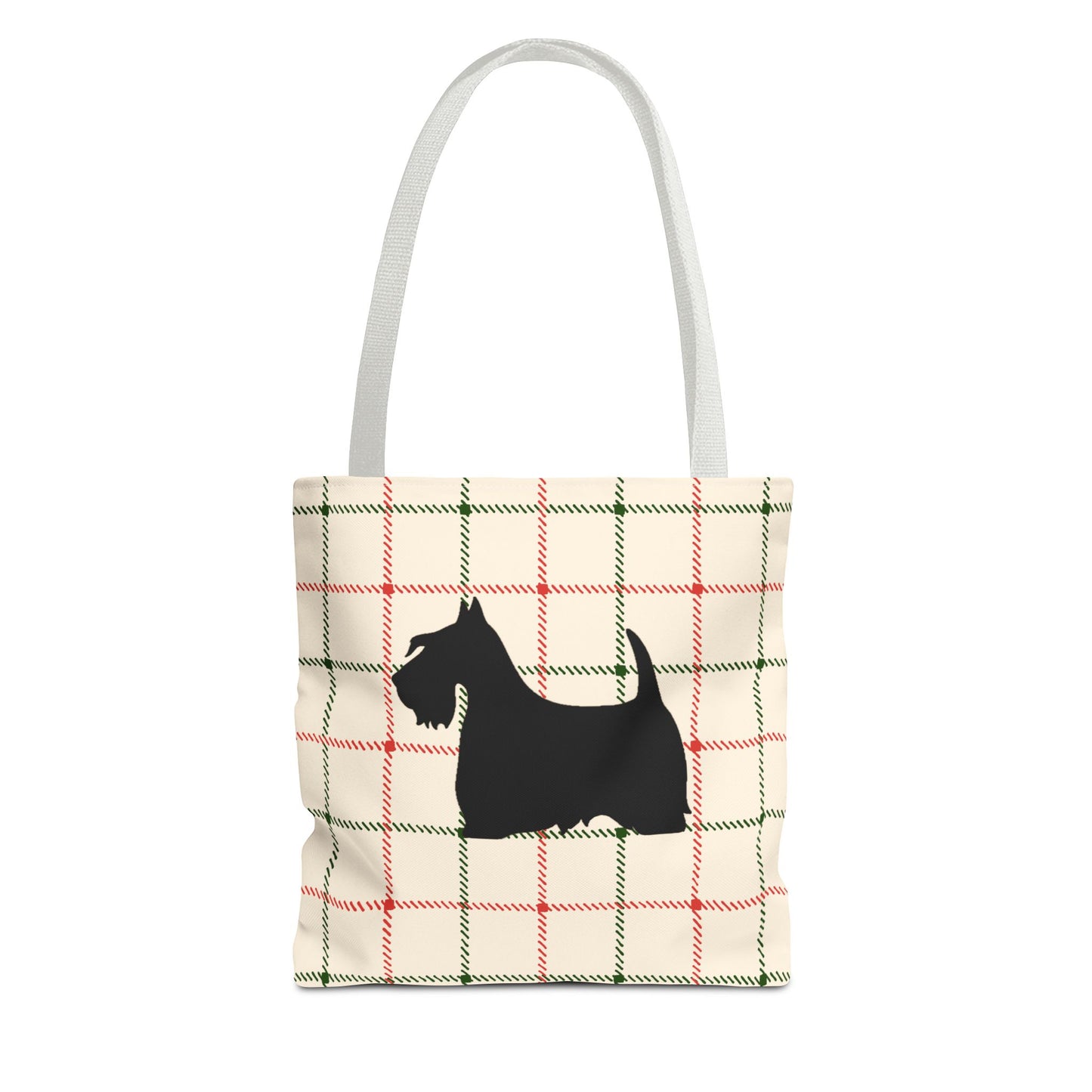 Plaid Scottish Terrier Tote Bag, Stylish Carryall for Pet Lovers, Perfect for Shopping, Beach Days, Teachers, Gifts, All-Occasion Bag