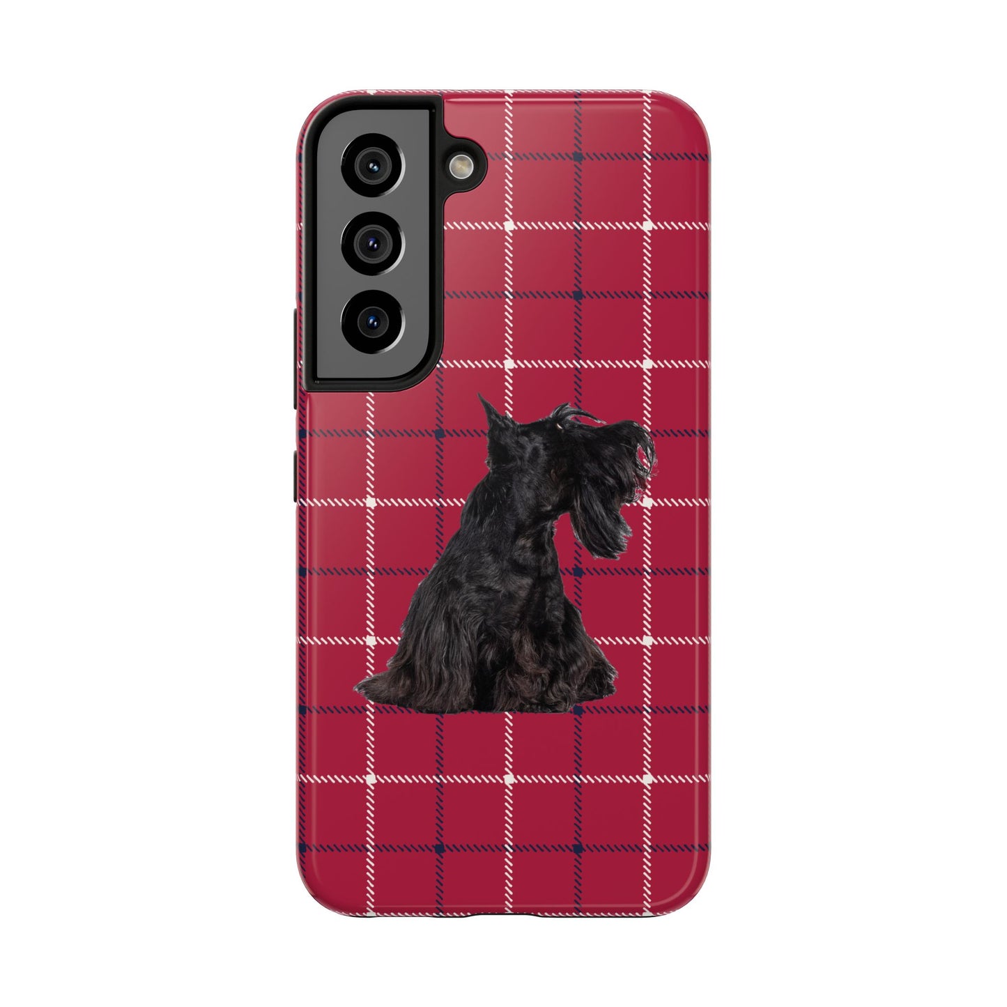 Scottish Terrier Phone Case, Tough Cases, Scottie Dog Phone Cover, Gift for Dog Lovers, Plaid Design